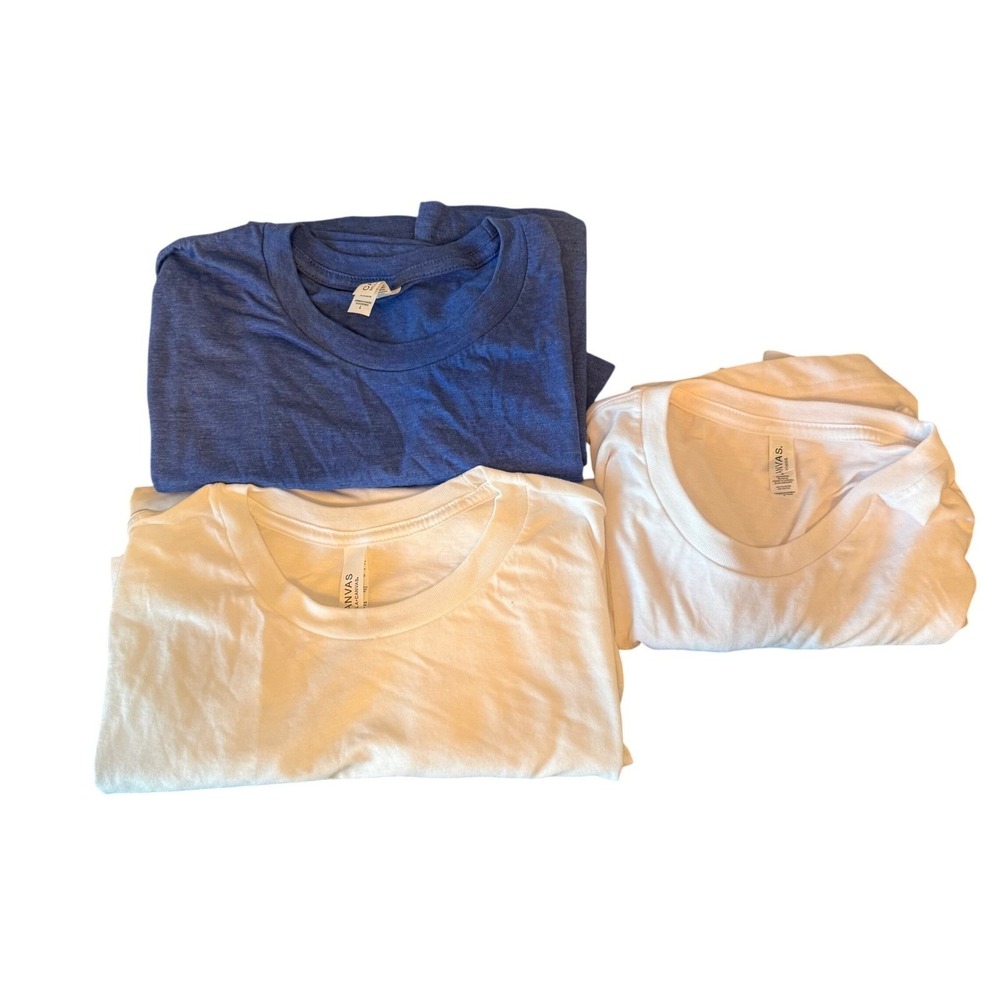 Bella Canvas 3001 T Shirt Bundle Royal‎ Blue White Size Large New Unisex